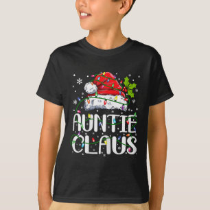 Camiseta Tia Claus Natal Luzes Pajama Família Matchi
