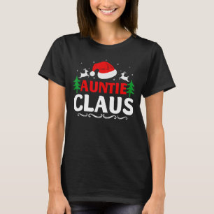 Camiseta Tia Claus Papais noeis Pajam Familiar de Natal Cor