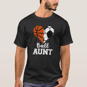 Camiseta Tia da Bola do Coração Engraçada Tia de Futebol