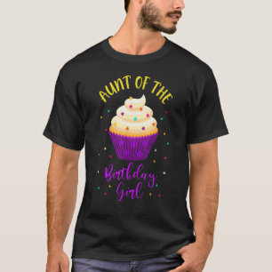 Camiseta Tia da Cupcake de aniversário da família doce B-Da