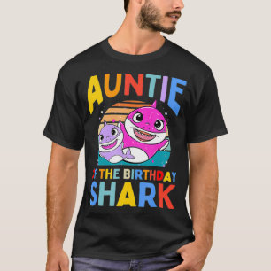 Camiseta Tia Da Família Aniversário Da Tia De Tubarão Co