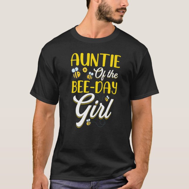 Camiseta Tia Da Família Bee Day Girl Correspondendo À Nasci (Frente)