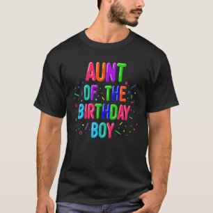 Camiseta Tia da Família do Balão do Garoto de Aniversário