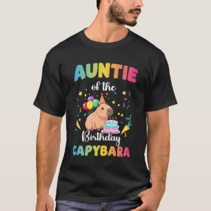 Camiseta Tia Da Festa De Aniversário Da Garota Capybara Bda