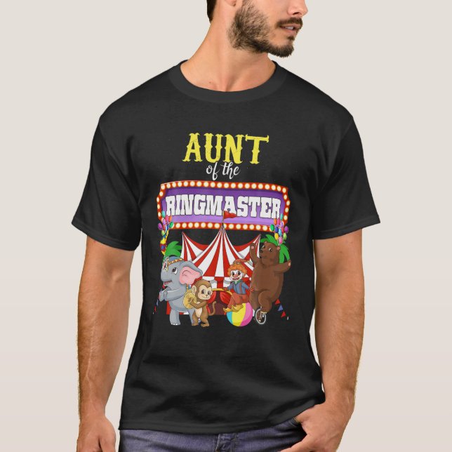 Camiseta Tia Da Festa De Circo Birthday Ringmaster Kids (Frente)