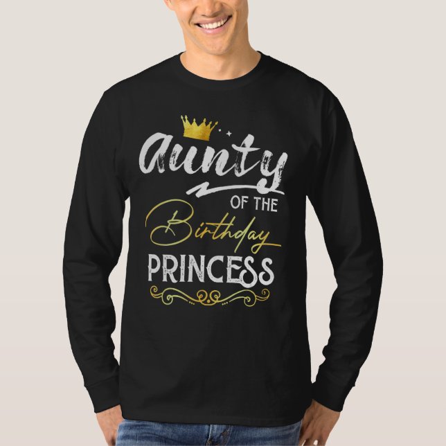 Camiseta Tia Da Festa Princesa de Aniversário Família M (Frente)