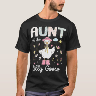 Camiseta Tia da garota de 1º aniversário do ganso bobo famí