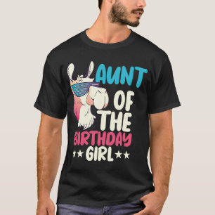 Camiseta Tia da garota de aniversário Llama Bday Festa Alpa