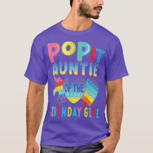 Camiseta Tia da Garota de Aniversário Pop It Unicorn Birthd