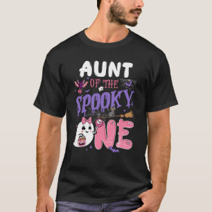 Camiseta Tia Da Garota primeiro aniversario Spooky No Hallo