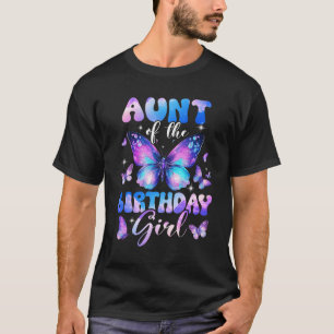 Camiseta Tia Da Menina Do Aniversário Borboleta Família Com