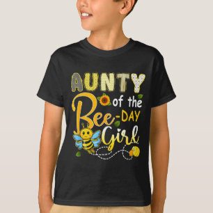 Camiseta Tia da menina do aniversário de abelha divertido a