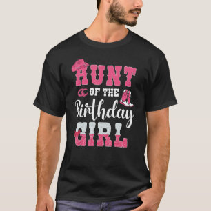 Camiseta Tia da Menina do Aniversário Tema Cowgirl Ocidenta