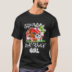 Camiseta Tia Da Menina Do Cow Farm Animal Aniversário