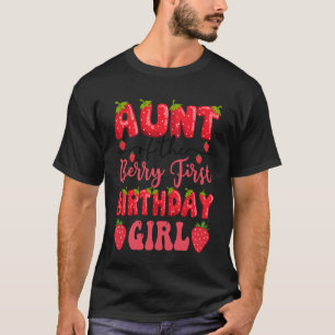Camiseta Tia da Menina do Primeiro Aniversário da Berry Mor