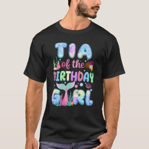 Camiseta Tia Da Menina Sereia De Aniversário Família Combin
