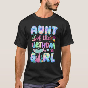 Camiseta Tia Da Menina Sereia De Aniversário Família Combin