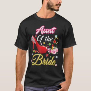 Camiseta Tia Da Noiva Feliz Casamento Flor Rosa Calçado M
