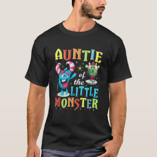Camiseta Tia Da Pequena Família Monstro Que Corresponde Ao