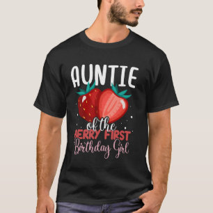 Camiseta Tia da Primeira Filha de Bonecas de Aniversário do