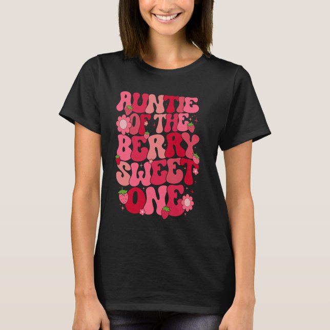 Camiseta Tia Da Primeira Morango Doce De Frutas Morango (Frente)