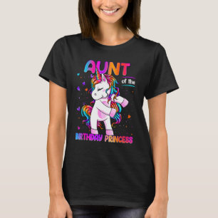 Camiseta Tia da Princesa de Aniversário a Dabbing Unicorn
