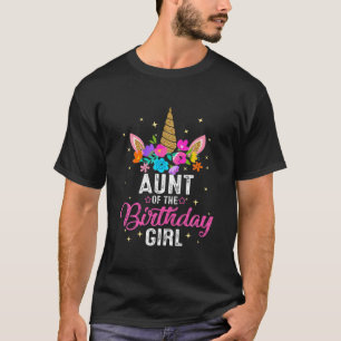 Camiseta Tia Da Rapariga De Aniversário Mãe Dotada De Nas