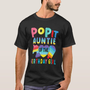 Camiseta Tia Da Rapariga De Aniversário Pop It Unicorn Bir