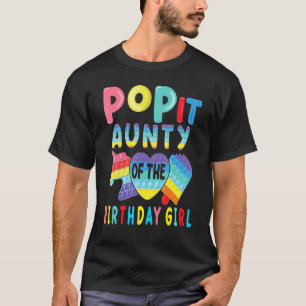 Camiseta Tia Da Rapariga De Aniversário Pop It Unicorn Birt