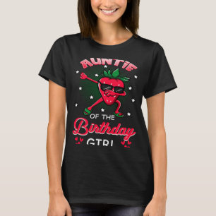 Camiseta Tia Da Rapariga De Aniversário Strawberry Dabbing