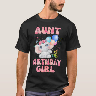 Camiseta Tia da Rapariga de Aniversário Tia Elefante Tia 1s