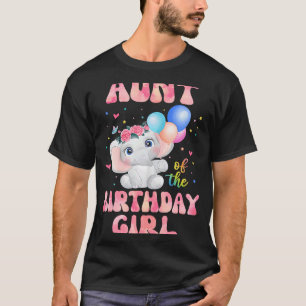 Camiseta Tia da Rapariga de Aniversário Tia Elefante Tia 1s