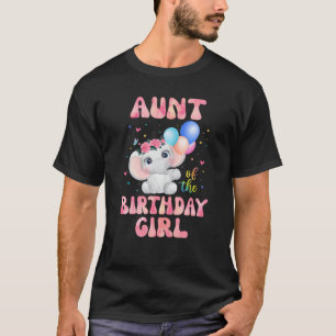Camiseta Tia da Rapariga de Aniversário Tia Elefante Tia Ti