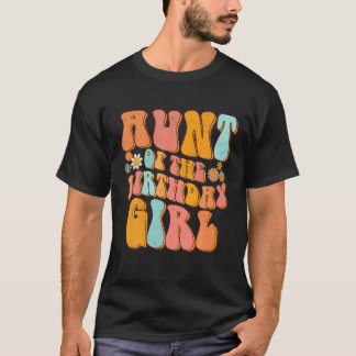 Camiseta Tia Da Rapariga De Aniversário Vintage Groovy Mamã