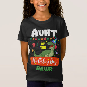 Camiseta Tia Da Tia Do Raptor De Dinossauro De Aniversário