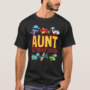 Camiseta Tia da Tripulação do Avião Aniversário
