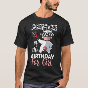 Camiseta Tia Da Vaca Da Família Birthday Girl Primeiro Bday