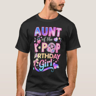 Camiseta Tia das Meninas que Fazem Aniversário no K-Pop Mús