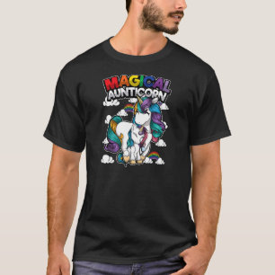 Camiseta Tia das Mulheres Tia Mágica Aunticorn Unicórnio Fo