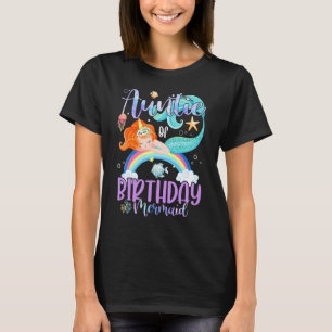 Camiseta Tia Das Raparigas De Aniversário Da Sereia Da Famí