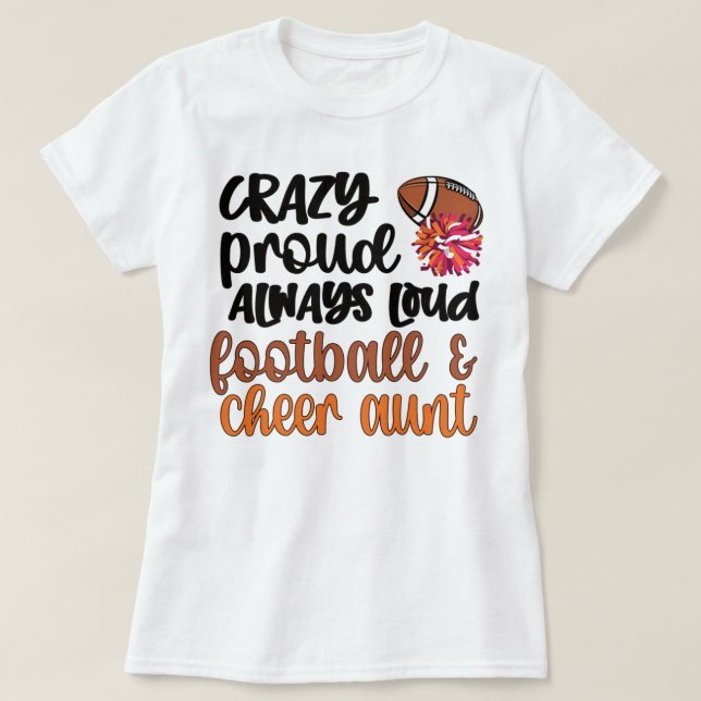 Camiseta Tia De Futebol Animada Por Futebol Cheerleader (Frente do Design)