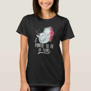 Camiseta Tia De Gêmeos Bebês Gêmeos Bebês Elefante Bebê
