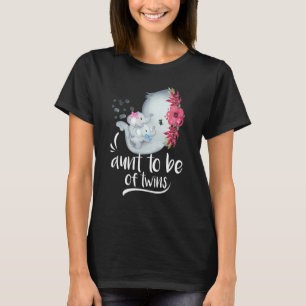 Camiseta Tia De Gêmeos Um Menino Um Bebê Elefante