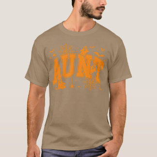 Camiseta Tia de Halloween Presente Assustador Com Abóboras