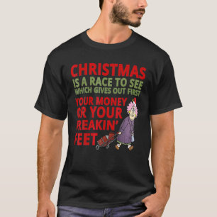 Camiseta Tia de Natal Engraçada Vovó Mãe Cansou Dinheiro Fr
