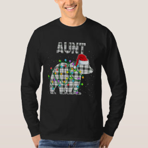 Camiseta Tia de Natal Urso Preto Branco Xadrez Natal Corres