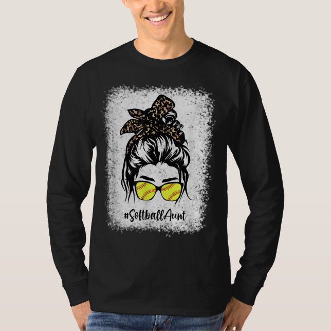 Camiseta Tia de Softball, Cabelo Mensageiro, Arma Leopardo, (Frente)