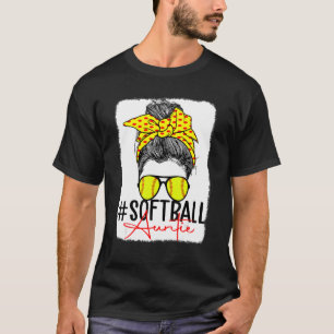 Camiseta Tia de Softball desajeitada Manda Mãe Mãe Mãe Vida