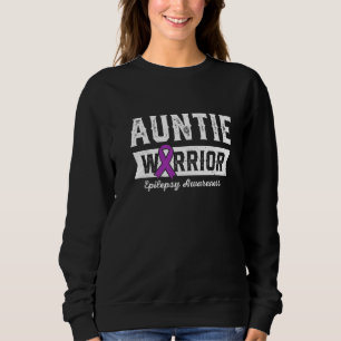 Camiseta Tia de um Guerreiro Epilepsia Tia Fita Roxa