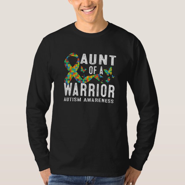 Camiseta Tia De Um Quebra-cabeça De Consciência Do Autismo  (Frente)